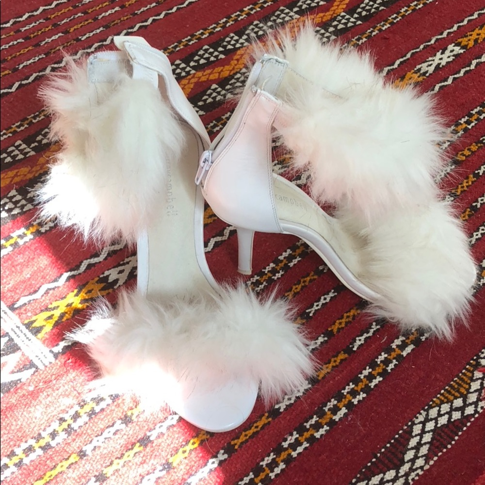 White Furry Stilettos